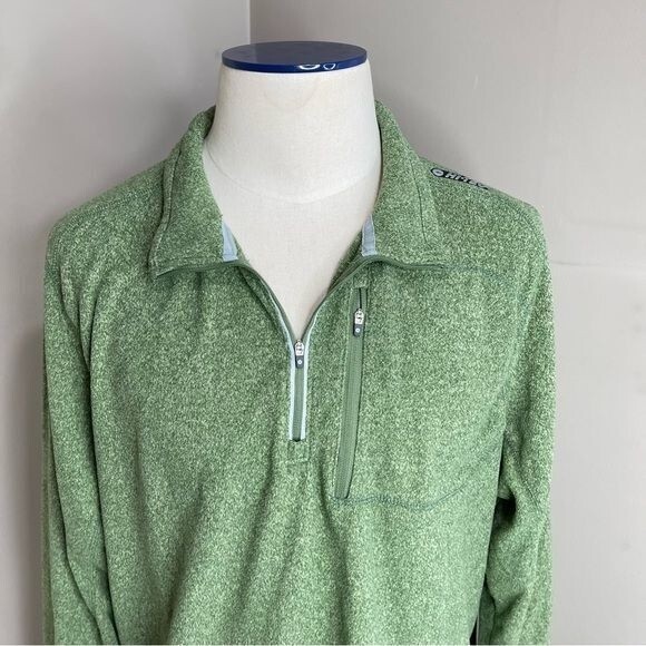 Hi Tec Half Zip XXL Mens Fleece Pullover Sweater Green long Sleeves - Picture 1 of 12